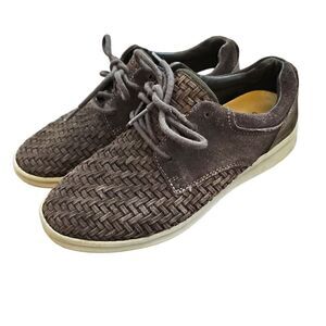 UGG ENERG Oxford Tread Lite‎ Brown Woven Suede Lace Up Shoes Size 9